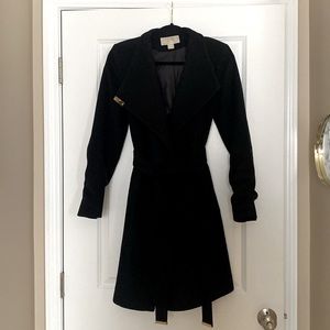 MICHAEL by Michael Kors Women’s Black Wool Blend Peacoat - Size Medium